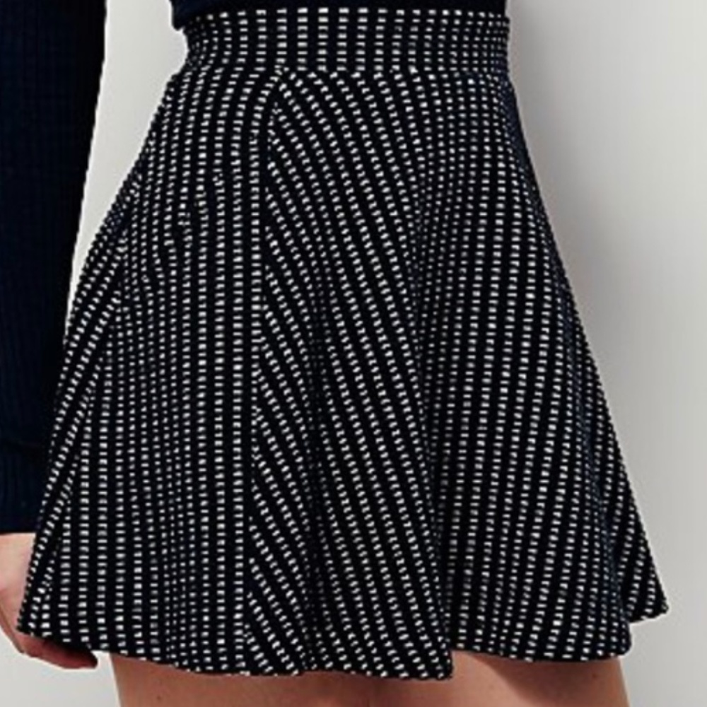 Free People Flippy Floppy Mini Skirt Black Cream